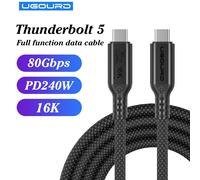 UGOURD Thunderbolt 5 Cable Type C 80Gbps USB4 Gen4 USB C to C 240W Charge Cable 16K Compatible Thunderbolt 4/3 40Gbps for eGPU Thunderbolt5 80Gbps
