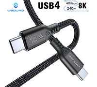 UGOURD USB 4 thunderbolt 4 type c Cable 40Gbps 240W Fast Charging For Laptops eGPU Phone 8K 60HZ UHD Video Cable TB4 40G240W8K Black