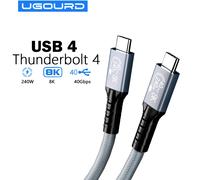 UGOURD USB4 Cable 40Gbps 240W Thunderbolt 4 Type C Fast Charging Cable Thunderbolt3 USB C to C Data Transfer Cable For eGPU USB4 40Gbps 240W 5A