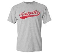 UGP Campus Apparel City Baseball Script T Shirt, Hometown Pride Tees, Sport Grey, XL