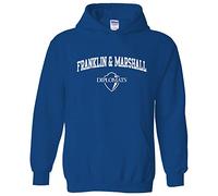 UGP Campus Apparel NCAA Officially licensed College - University Team Color Arch Logo Hoodie, Franklin & Marshall Diplomats Royal, XXL