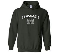 UGP Campus Apparel NCAA Officially licensed College - University Team Color Arch Logo Hoodie, Hawaii Rainbow Warriors Forest, S
