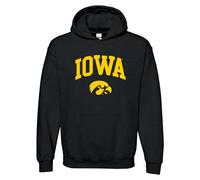 UGP Campus Apparel NCAA Officially licensed College - University Team Color Arch Logo Hoodie, Iowa Hawkeyes Black, L