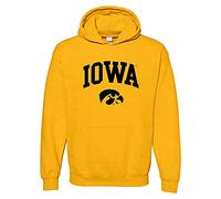 UGP Campus Apparel NCAA Officially licensed College - University Team Color Arch Logo Hoodie, Iowa Hawkeyes Gold, XXL