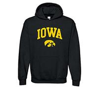 UGP Campus Apparel NCAA Officially licensed College - University Team Color Arch Logo Hoodie, Iowa Hawkeyes Black, L