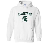 UGP Campus Apparel NCAA Officially licensed College - University Team Color Arch Logo Hoodie, Michigan State Spartans White, L