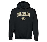 UGP Campus Apparel NCAA Officially licensed College - University Team Color Arch Logo Hoodie, University of Colorado Buffaloes Black, XXL