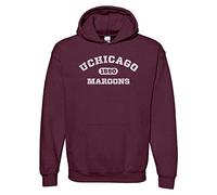 UGP Campus Apparel NCAA Officially Licensed College - University Team Color Athletic Arch Hoodie, University of Chicago Maroons Maroon, L