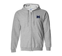 UGP Campus Apparel NCAA Primary Logo, Team Color Full Zip Hoodie, College, University, Michigan Wolverines Sport Grey, L