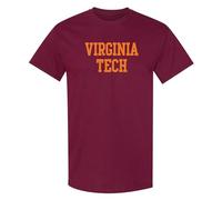 UGP Campus Apparel NCAA University Basic Block Sports Team T-Shirt, Virginia Tech Hokies Maroon, M
