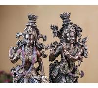 UGRA Divine Radha Krishna Statue 37 CM Big Size Bonded Bronze Brown Color Wedding Gift