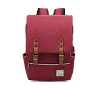 UGRACE Vintage Laptop Backpack with USB Charging Port, Elegant Water Resistant Travelling Backpack Casual Daypacks College Shoulder Bag for Men Women, Fits up to 15.6Inch Laptop in Red