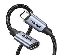 UGREEN 100W USB C Extension Cable 10Gbps 4K 60Hz, Male to Female Silver 1M | USB 3.2 Gen2 Fast Charge Extension Lead Compatible with MacBook Pro/Air, iPad Pro/Air, iPhone 17/16, Galaxy S26/S25 Ultra
