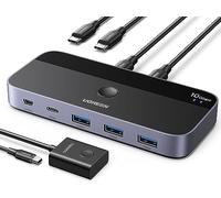 UGREEN 10Gbps USB 3.2 Switch, USB Switcher 2PC Share USB C and 3 USB A Devices USB C Switch 2 in 4 Out Aluminium with Desktop Controller&2 USB C to C Cables for Keyboard, Mouse, Printer, USB Stick etc
