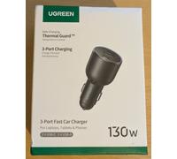 UGREEN 130W 3-Port Fast Car Charger 2 USB-C + USB-A PD QC4.0 PPS
