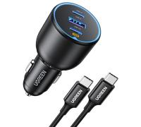 UGREEN 130W Car Charger USB C Fast Charger (with 100W USB C Cable) PD3.0 QC4.0 PPS Fast Charging Car Adapter Compatible with Dell XPS, iPhone 17 16 15 14 Pro Max, Galaxy S25 S24 Ultra, iPad