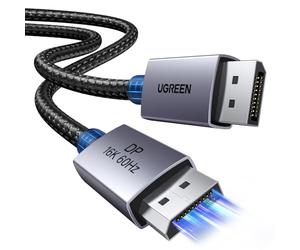 UGREEN 16K@60Hz DisplayPort Cable 3.3FT Support 80Gbps 8K@240Hz, 4K@480Hz | Braided DP 2.1 to DP Lead HDCP 2.3, DSC 1.2a, FreeSync&G-Sync, HDR Display Port Cord for TV Gaming Monitor Graphics PC (1M)