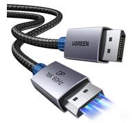 UGREEN 16K@60Hz DisplayPort Cable 9.9FT Support 80Gbps 8K@240Hz/4K@480Hz Braided DP 2.1 to DP Lead HDCP 2.3, DSC 1.2a, FreeSync&G-Sync, HDR Display Port Cord for TV Monitor Graphics RTX 5090 PC (3M)