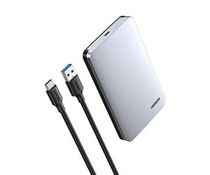 UGREEN 2.5 Inch Hard Drive Enclosure, USB C 3.1 Gen2 External SATA Disk Caddy Reader, 6 Gbps, Thunderbolt 3, UASP, SSD Case, Compatible with 7/9.5mm SATA 2.5 HDD SSD, MacBook, Laptop, PS4, Xbox, TV