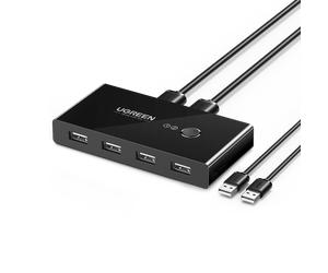 Ugreen 2 In 4 Output USB KVM Switch with 2 Pack 1.5M USB 2.0 A to A Cable
