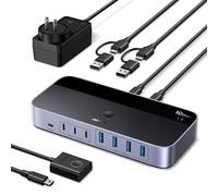 UGREEN 2 in 7 USB C Switch, 10Gbps USB 3.2 Switcher, 2PC Share 3 x Type C & 4 x Type A Devices Switch with Desktop Controller & 2 x C Cables & C to A Adapter for Keyboard, Mouse, Printer