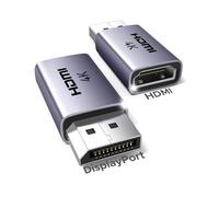 UGREEN [2 Pack] 4K DisplayPort to HDMI Adapter DP to HDMI Converters 4K@30Hz/2K@60Hz/1080P@120Hz Uni-Directional Aluminum Male to Female Compatible with Multi-Monitor, Projector, HP, AMD, GPU, NVIDIA