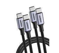 UGREEN 2 Pack USB C to USB C Charger Cable 100W 65W USB C Fast Charger Cable Compatible with MacBook Pro M3/Air, iPad Pro/Air, Dell XPS, iPhone Air/17/16 Pro Max, Galaxy S25 Ultra, Pixel 9 (0.5M)