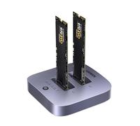 UGREEN 20Gbps Dual-Bay M.2 NVMe Enclosure, SSD Cloner Dock, Offline Clone | Aluminum, UASP/TRIM, Supports M/B+M Key, 2230/2242/2260/2280, USB3.2 Gen2, USB3.2 Gen1, USB2.0, for PC/Mac/Laptop