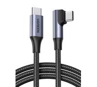 UGREEN 240W Right Angle USB C to USB C Cable, PD 3.1 Fast Charging Cable 2M | 90° Degree Nylon Braided Lead with E-Marker Chip for MacBook Pro, iPhone 17/16, iPad, Galaxy S26, Steam Deck, Switch, etc