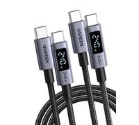 UGREEN 240W USB C Charger Cable with Built-in Digital Screen, 1M, 2Pack | PD 3.1 USB C to USB C Fast Charger USB C Cable for MacBook Pro/Air, iPad Pro, HP EliteBook, iPhone 18/17, Galaxy S26/S25