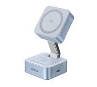 UGREEN 25W MagFlow for MagSafe Charger Qi2 Certified, 2-in-1 Wireless Charger Stand, MagSafe Charger Stand Compatible with iPhone 17/16/15/14/13/12, Pixel 10 Pro/Fold, AirPods 4/3/2/Pro 2