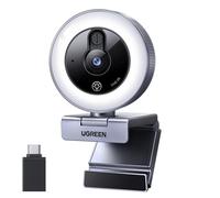 UGREEN 2K/30fps Webcam for PC, Full HD Webcam for Laptop, Noise Canceling Microphone, Adjustable Ring Light, USB Web Cam Camera for Live Streaming, Zoom Meeting, Skype, Video Calling, Conferences