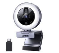 UGREEN 2K/30fps Webcam for PC, Full HD Webcam for Laptop, Noise Canceling Microphone, Adjustable Ring Light, USB Web Cam Camera for Live Streaming, Zoom Meeting, Skype, Video Calling, Conferences