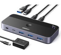 UGREEN 3.0 Switch - 2PC Share USB-C and 3 USB-A Devices with A to C & C to A Cables and Desktop Controller for Keyboard, Mouse, Printer, Storage