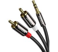UGREEN RCA to 3.5mm Cable Phono Mini Jack Stereo Lead Gold-plated Red and White Aux Headphone Cord RCA Audio Y Splitter Compatible with Hi-Fi Amplifier Speaker DJ Controller Turntable TV Car Phone(1M)