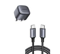 UGREEN 30W GaN Charger & 60W USB-C to USB-C Fast Charging Cable 2M for iPhone, MacBook, Galaxy, iPad & More