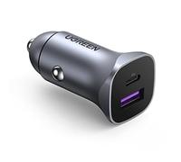 UGREEN 30W USB C Car Charger, Mini Aluminum Alloy Car Charger Fast Charge PD 3.0/QC 3.0, Fast Car Charger 2-Port Fast Charging Compatible with iPhone 13/12 Pro/Max/XR/XS, iPad Pro/Air, Galaxy S22/S21