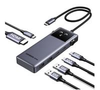 UGREEN Uno USB C Hub, 6-in-1 USB C Adapter with 4K@60Hz HDMI Display, 100W PD, 10Gbps USB-C and USB-A Data Ports, USB C Dock for M2/M3 MacBook Air/Pro, iPad Pro, HP Laptops, Surface, iPhone 15 Series
