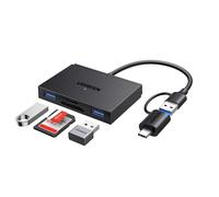UGREEN 4 in 1 SD Card Reader USB C & OTG Adapter with SD, TF Card Slots and 2 USB 3.0 Ports 5Gbps for MacBook, iPhone 16 Series, Galaxy S22/S23
