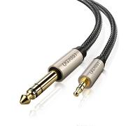UGREEN 40805 3-Meter 3.5mm TRS to 6.35mm TS Male Straight AUX Cable Audio Adapter for Cellphones/Amp