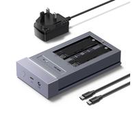 UGREEN 40Gbps Dual-Bay M.2 NVMe SSD Enclosure, USB4 NVMe Enclosure with Cooling Fan, Support One-key Clone, UASP & TRIM, SSD Docking Station Compatible MacBook M1 M2 M3 M4 Pro/Max, Up to 3300MB/s