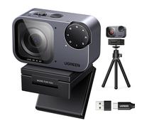 UGREEN 4K/30fps Webcam FineCam with 1/2" Sensor, AI Noise-Canceling Mic, PDAF Auto Focus, Auto-Framing, Face AE for Conferences, Streaming, Content Creation, Built-in Privacy Cover & Tripod