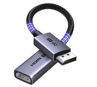 UGREEN 4K@60Hz DisplayPort to HDMI Adapter DP 1.2 to HDMI 2.0 Cable 2K@144Hz/1080P@240Hz Uni-Direction Aluminum Multi Screen Gaming Compatible with Monitor Projector HP Dell HDTV Asus AMD GPU NVIDIA