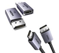 UGREEN 4K Displayport to HDMI Cable and Displayport to HDMI Adapter 2 Pack