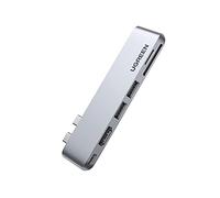 UGREEN 6 in 2 USB C Hub Adapter HDMI 4K Compatible with MacBook Pro Air M2 M1 2022 to 2016, Multiport USB 3.0 5Gbps, Thunderbolt 3 6K Video, 100W PD, 40Gbps Transmission, SD TF Card Reader