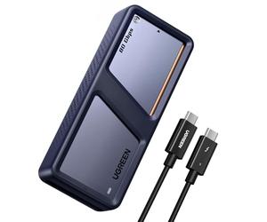 UGREEN 80Gbps M.2 NVMe SSD Enclosure Compatible Thunderbolt 5/4/USB4 V2.0, NVMe Enclosure with Cooling Fan, Aluminum TB5 SSD Enclosure for MacBook Pro M4 Pro / M4 Max, Mac Mini M4 Pro, Up to 7000MB/s