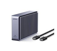 UGREEN 80Gbps M.2 NVMe SSD Enclosure, Aluminum NVMe Enclosure Dual-Sided Fin Heat Sink, No-Fan-Noise M.2 Enclosure Compatible Thunderbolt 5 / USB4 for MacBook Pro M5, Mac Mini M4 (SSD Not Included)
