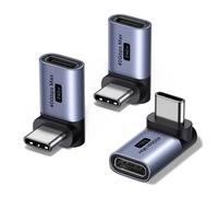 UGREEN 90 Degree Right Angle USB C Adapter 3 Pack, 240W 40Gbps Type C Male to USB 4.0 Female Adaptor 8K@60Hz OTG Converter Compatible with iPhone16/17, MacBook, iPad/Mac Mini, Steam Deck and More