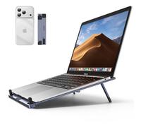 UGREEN Aluminum Laptop Stand for Desk, Foldable Ergonomic Laptop Riser with Anti-Slip Silicone Pads, Portable Lap Desk Computer Holder for up to 17.3" Laptops, MacBook, Dell, HP, Lenovo