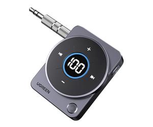 UGREEN Aux Bluetooth 5.4 Adapter for Car, Bluetooth Receiver with 3.5mm Jack, LED Display, Hands-Free Calling, 20-Hour Playtime, Wireless Bluetooth Receiver for Speaker/Wired Headphones/Car